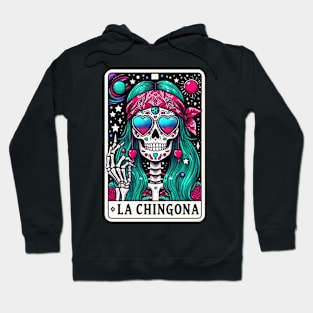 Vibrant Skeleton with Roses and Stars La Chingona Hoodie